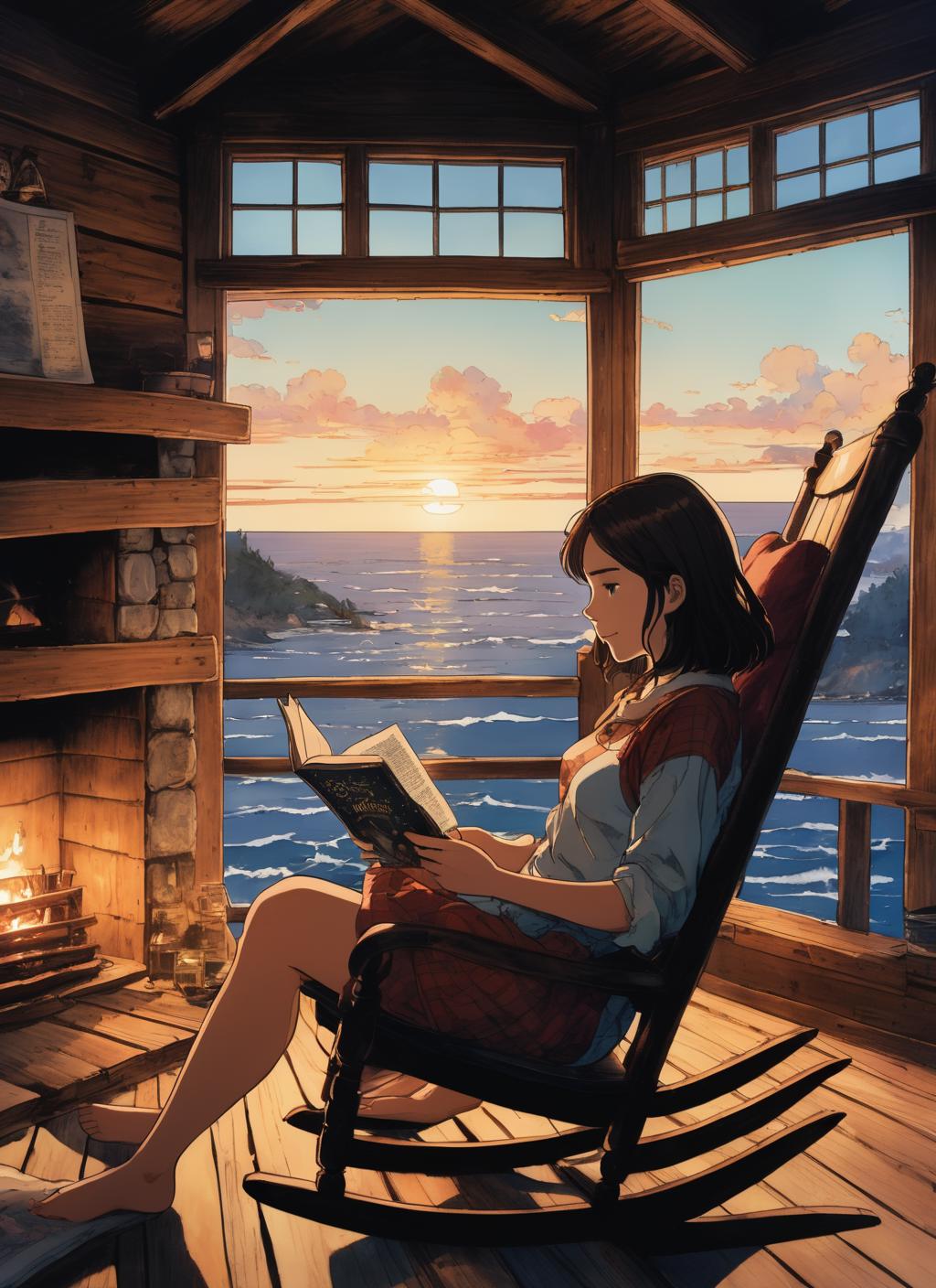 Loli Anime Girl Reading Book Live Wallpaper - MoeWalls